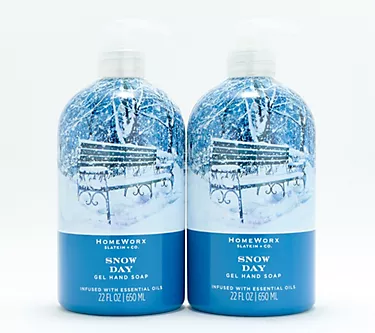 HomeWorx by Slatkin + Co. Set of 2 22oz. Snow Day Soaps