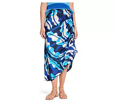 NIC+ZOE Aqua Surf Side Ruche Skirt
