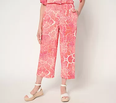 Brandis Dress Out Loud Tall Printed Cropped Pants with Pockets