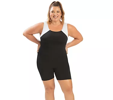 Dolfin Aquashape Womens Color Block Aquatard in Black/White
