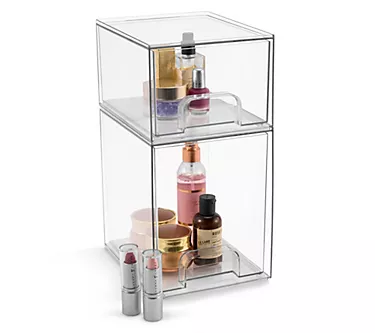 Sorbus Acrylic Storage Contain ers with Pull-O ut Drawe - 2 Pa