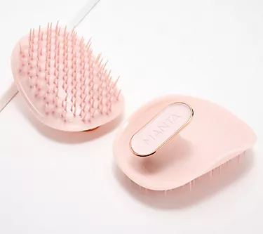 Manta Hair Flexible Soft Touch Hairbrush w/ Shower Holder