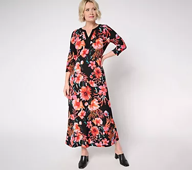 Attitudes by Renee Petite Como Jersey Printed Maxi Dress