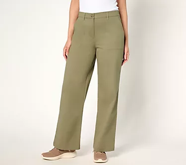 Martha Stewart Signature Tall Twill Wide Leg Pants