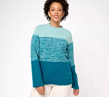 Susan Graver Knit Sweater with Bell Sleeve
