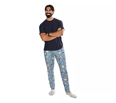 Memoi Men's Cheers! Tee & Lounge Pant Pajama Set