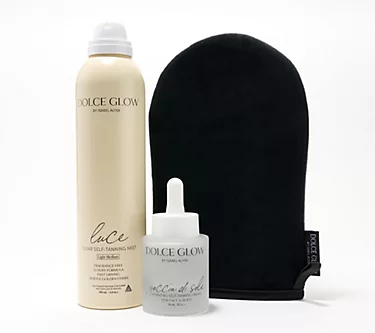 Dolce Glow Luce Clear Tanning Mist & Tanning Drops with Glove