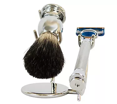 RAZOR MD iGRIP Chrome Set, Razor, Brush, Stand- 5 Blade