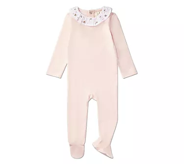 MiniMoi Flower Ruffle Collar Footie