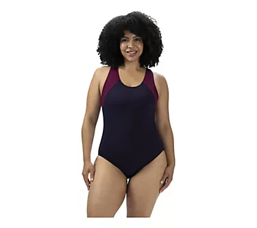 Aquashape Womens Color Block Moderate Lap Suit