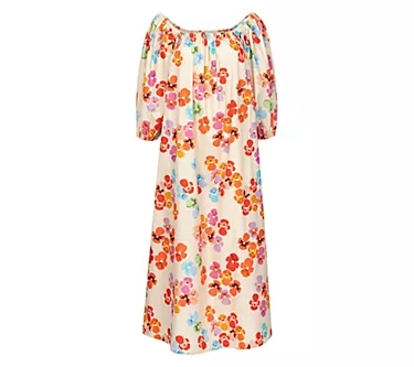 Sunshine Tienda Rainbow Flower 100% Cotton Midi Dress