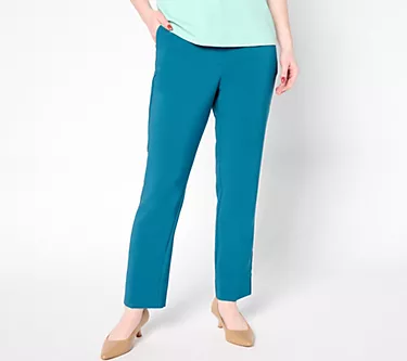 Isaac Mizrahi Live! Tall Stretch Crepe Straight-Leg Ankle Pants