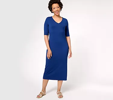 Attitudes by Renee Petite Parisian Jersey Midi Dress