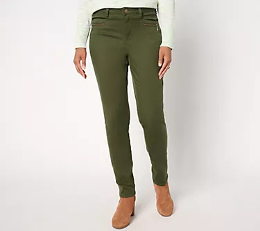 Belle by Kim Gravel Regular TripleLuxe Twill Hip Zip Slim Leg Jean