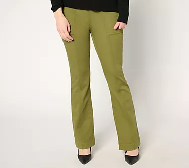 Isaac Mizrahi Live! Petite Stretch Cotton Twill Pants