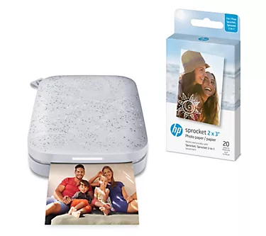 HP Sprocket Portable Photo Printer w/ 20 Pack of Sprocket Paper