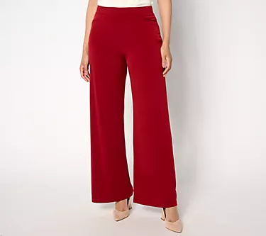 Susan Graver Pet Every Day Liquid Knit Wide-Leg Pants