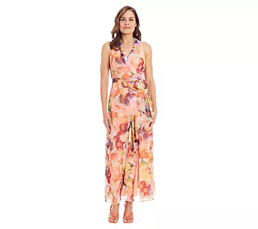 London Times Floral Halter Wrap Dress 1 140333-london-times-floral-halter-wrap-dress-1.webp