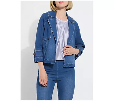 Lysse New York Jeanne Cropped Tencel Denim Trench