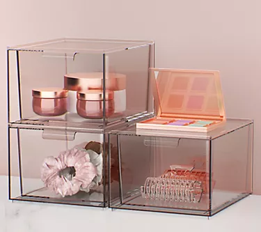 Sorbus 6 Pack C lear Stackable Acrylic Drawer Makeup Organize