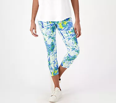 LOGO Layers by Lori Goldstein Petite Printed Crop Leggings with Pockets