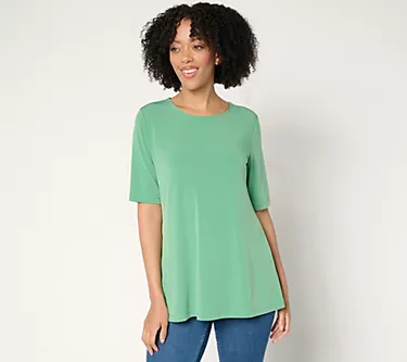 Susan Graver Regular Modern Essentials Liquid Knit A-Line Top
