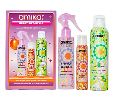 amika ready, set, style: prep, volumize + refresh set