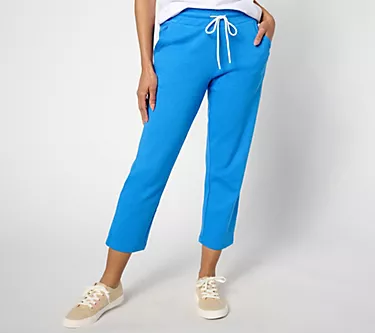 Belle by Kim Gravel Perfect Pique Drawstring Crop Pant, Regular