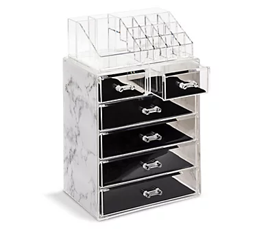 Sorbus Marble Makeup Case - 4 Large / 2 Small Drawers 1 14653-sorbus-marble-makeup-case-4-large-2-small-drawers-1.webp
