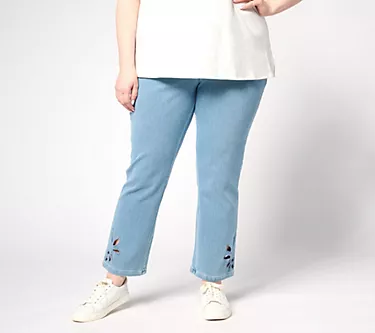Belle by Kim Gravel Pet Flexibelle Paisley Eyelet Jean