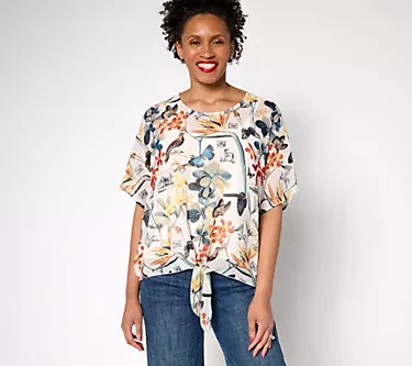 nicole by Nicole Miller Luxe Chiffon Tie Front Blouse