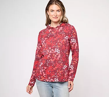 148756-denim-co-regular-printed-waffle-knit-hooded-long-sleeve-top-1.webp