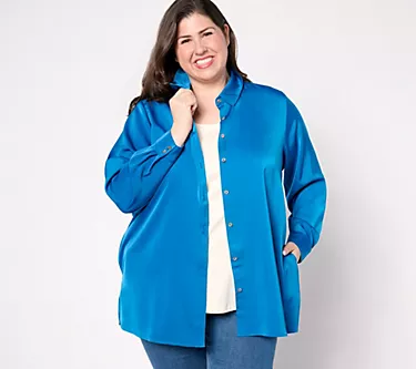 Susan Graver Petite Woven Stretch Satin Button Front Shacket 1 148880-susan-graver-petite-woven-stretch-satin-button-front-shacket-1.webp