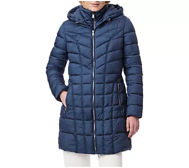 Bernardo Quilted Seamed Walker Jacket