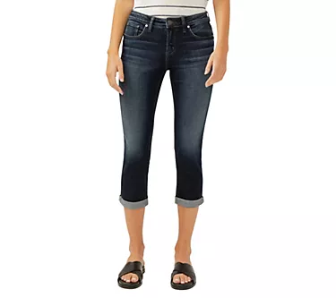 Silver Jeans Co. Women's Elyse Mid Rise Capri _CVS441