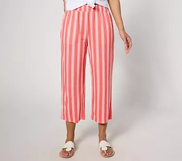 Belle Beach by Kim Gravel Reg Cabana Knit Seaside Stripe Beach Pant