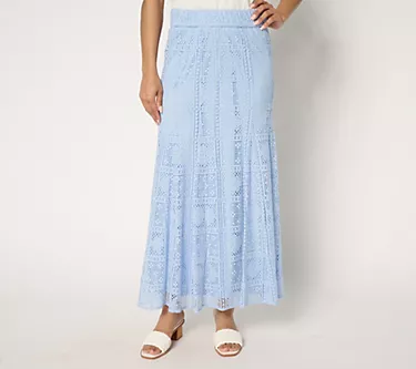 BEAUTIFUL by Lawrence Zarian Petite Pull-On Lace Maxi Skirt