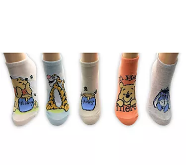 Winnie The Pooh Ladies' Set of 5 Character No-Show Sock Set 1 152121-winnie-the-pooh-ladies-set-of-5-character-no-show-sock-set-1.webp