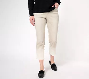 Isaac Mizrahi Live! Tall Grey True Denim Dip Dye Ankle Jeans