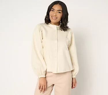 Me by Jennie Garth Dahlia Almond Milk Cotton Denim Shirt 1 153714-me-by-jennie-garth-dahlia-almond-milk-cotton-denim-shirt-1.webp