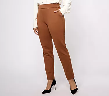 Dennis Basso Regular Ponte Pull On Slim Leg Ankle Pants