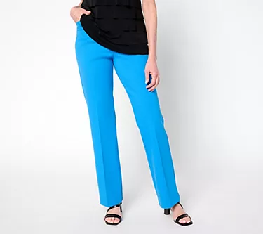 Tailored by Susan Graver Petite Sleek Ponte Boot-Cut Pants