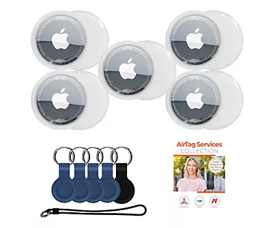 Apple AirTag 5-Pack with Software Suite and TPUKeychains
