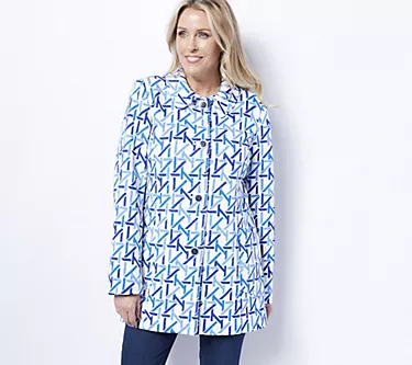 Dennis Basso Jacquard Knit Button-Front Jacket