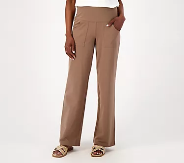 Women with Control Regular Cotton Jersey Straight Leg Pants