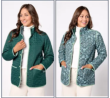 Lands' End Primaloft Reversible Quilted Barn Jacket