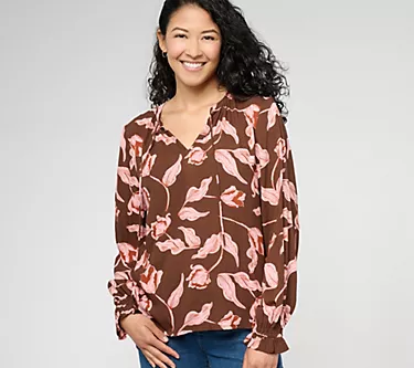 AnyBody Printed Long-Sleeve Split-Neck Pullover Blouse 1 158567-anybody-printed-long-sleeve-split-neck-pullover-blouse-1.webp