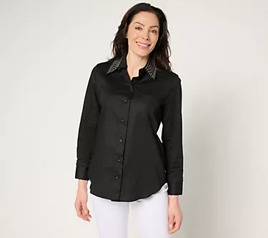 by Stacy London Poplin Button Front Foundation Shirt- Black 1 159036-by-stacy-london-poplin-button-front-foundation-shirt-black-1.webp