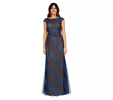 Rene Ruiz Collection Long Glitter Gown