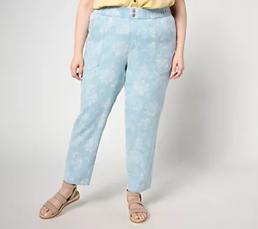 AnyBody Regular Drapey Denim Pull-On Pant